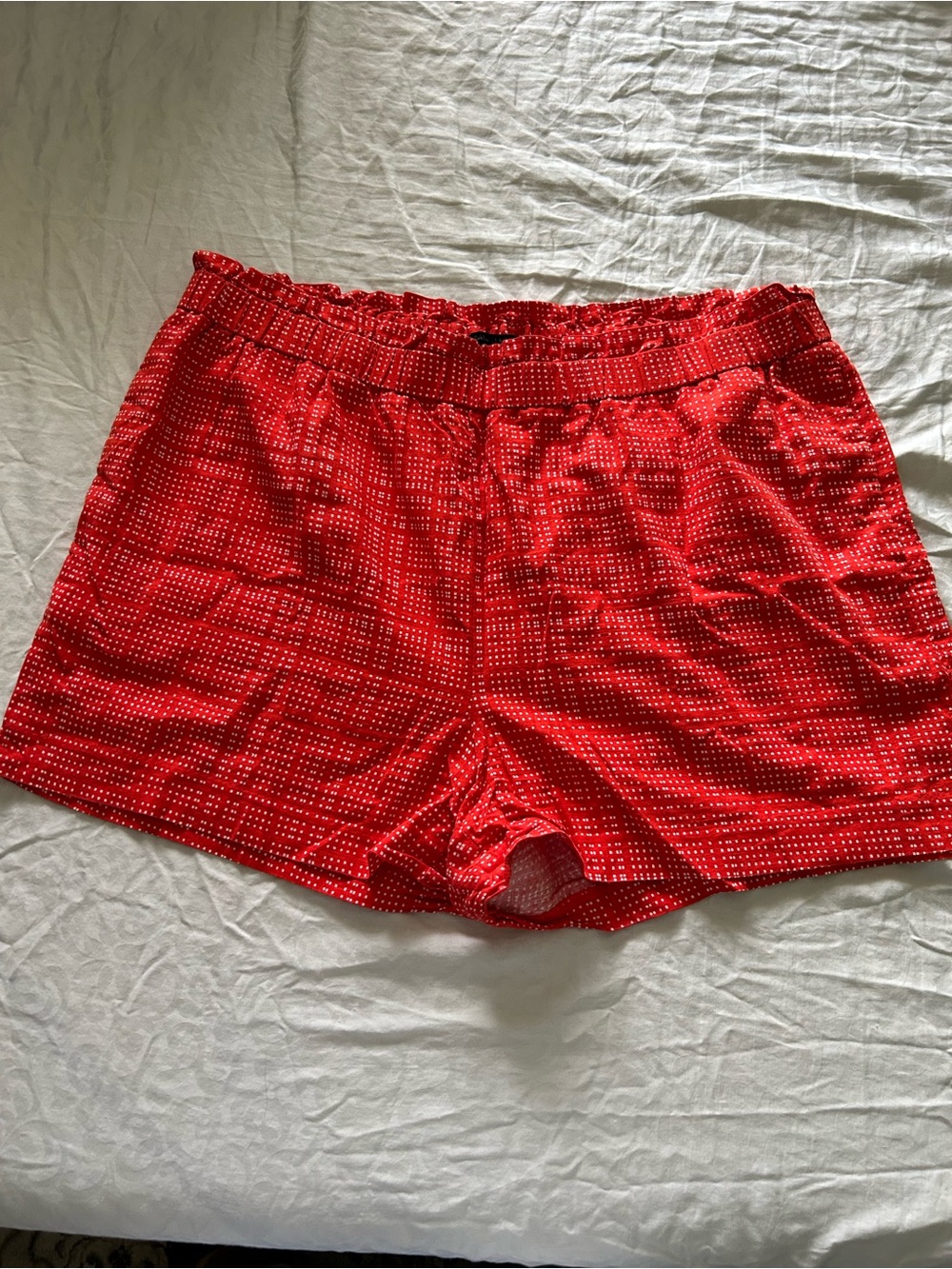 Banana Republic Red Printed Elastic-Waist Shorts